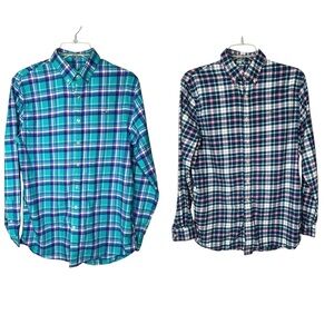 Vineyard Vines Whale Shirt Bundle of 2 Boys XL Plaid Flannel Shirts